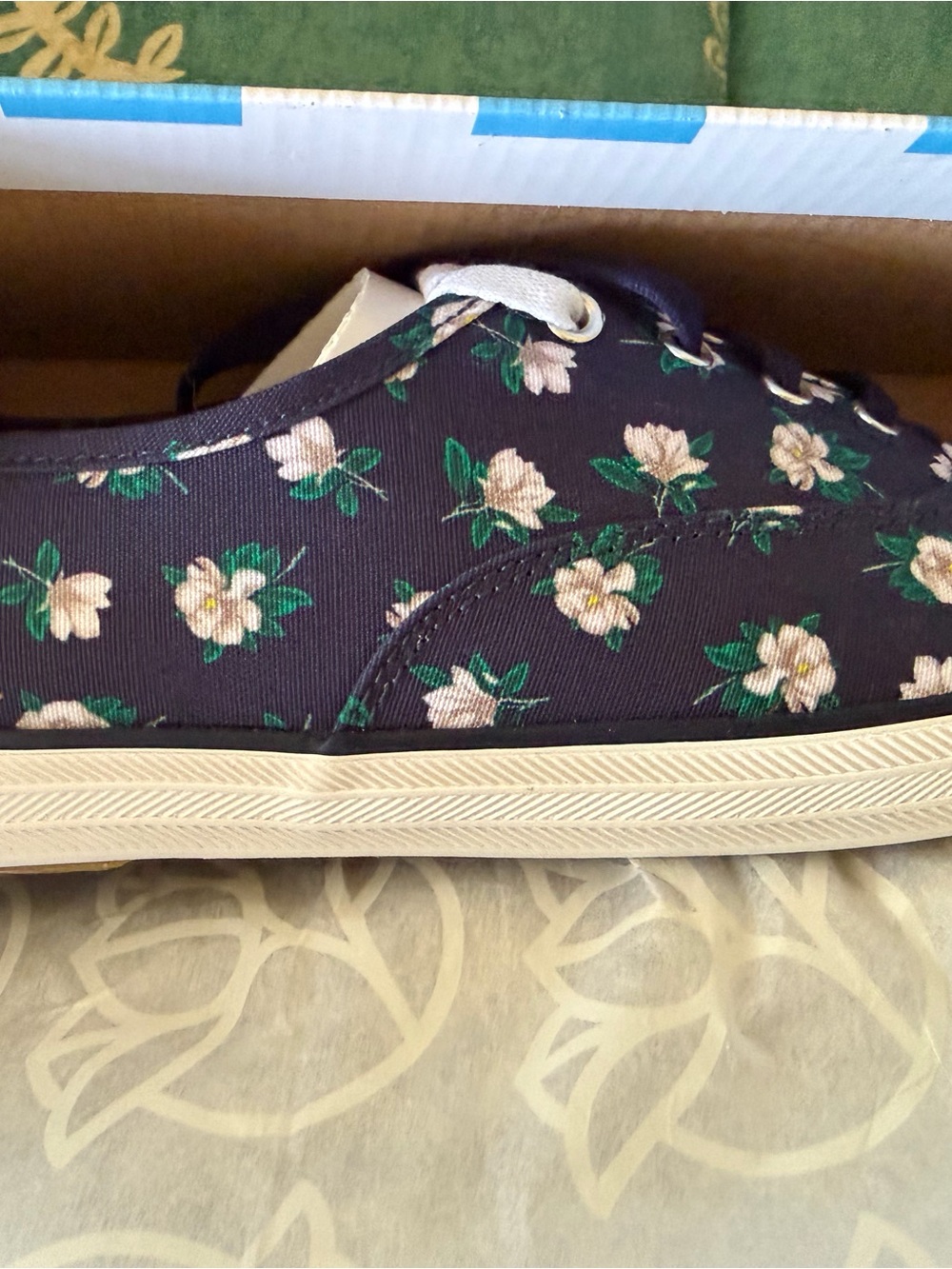 Draper James Navy Floral Canvas Sneakers